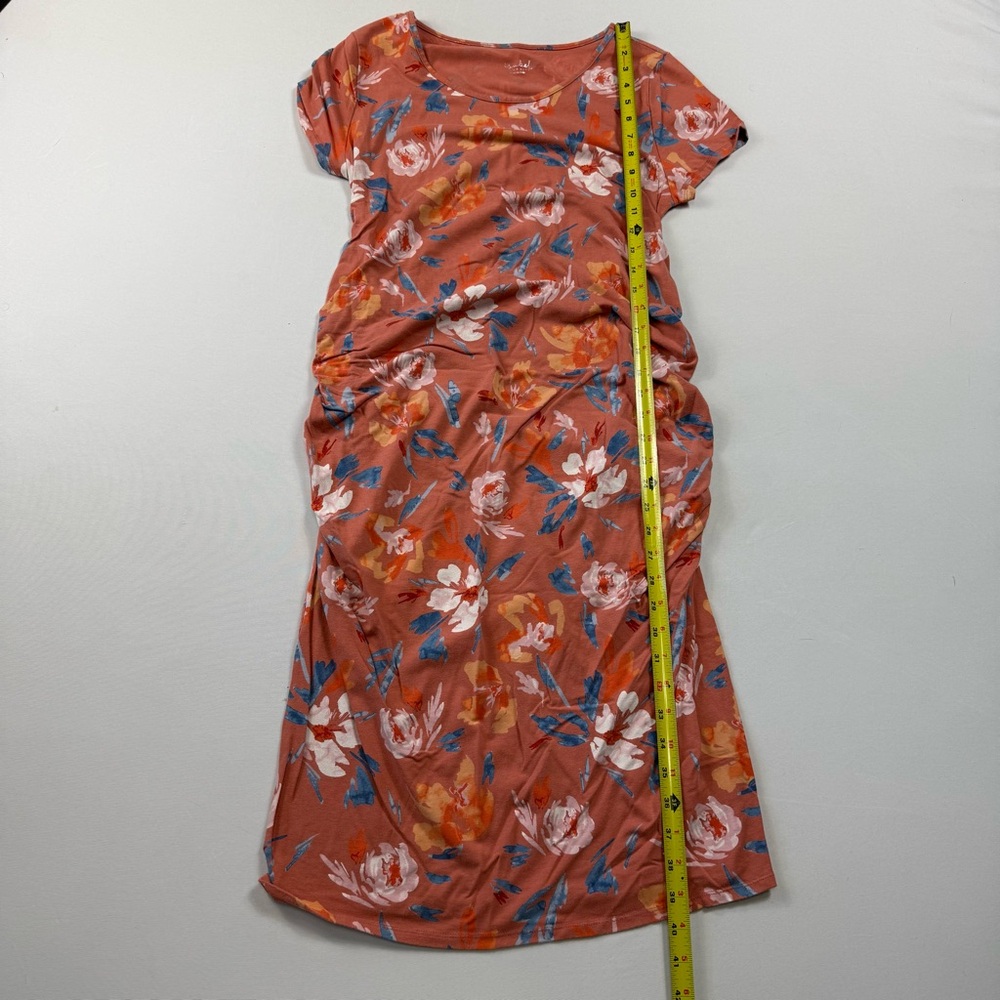 Isabel Maternity by Ingrid & Isabel Floral Print Ruched Midi Dress XL - Picture 7 of 9